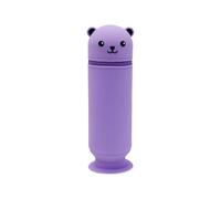 Caja de lápices de silicona con ventosa, soporte para bolígrafos de oso de dibujos animados, gran capacidad para la escuela, la oficina y el hogar, soporte para bolígrafos de oso de dibujos animados
