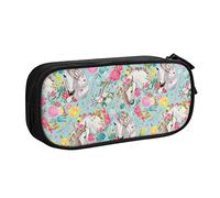 Caja de lápices Flower Horse Pencil Case Compartments Pen Pouch Box Multifunctional Makeup Bag Holder Large Storage Stationery Organizer with Zipper for Office Travel