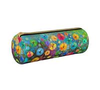 Caja de lápices Watercolor Nature Landscape Floral Pencil Case with Zipper Durable Portable Pen Pouch Office Storage Bag Travel Toiletry Holder for Women Men