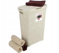 Caja de lavandería CURVER natural Style, de plástico, 45x27x61 cm
