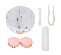 Caja de Lentes de Contacto, Estuche de Lentes con Patrón de Mármol, Caja de Almacenamiento de Lentes de Contacto, Estuche de Remojo de Lentes de Contacto de 4 Colores Contenedor de Kit de(rosado)
