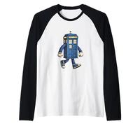 Caja de llamadas de policía azul del Reino Unido como una figura de cómic 2 - Diversión para fanáticos Camiseta Manga Raglan
