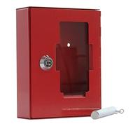 Caja de llaves de emergencia NSK1 de Rottner, con martillo atado con una cadena, Color Rojo, Puerta de vidrio, Cerradura de cilindro
