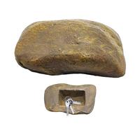 Caja de Llaves de Imitación de Piedra para Exteriores - Almacenamiento de Repuesto y Seguridad (Marrón)