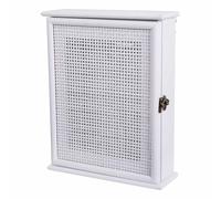 Caja de llaves de madera y rejilla blanca 24x7.5x30