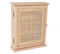 Caja de llaves de madera y rejilla marrón 24x7.5x30