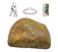 Caja de llaves de roca falsa, Caja de llaves de piedra | Caja de almacenamiento creativa con piedra clave simulada - Looks Like Real Stone Hide-A-Spare-Key - Adorno novedoso para esconder llaves al ai