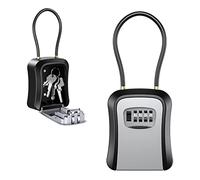 Caja de Llaves para Llaves, Caja de Almacenamiento con 4 dígitos Combinados, Caja Fuerte para Llaves, Colgar y Montar en la Pared, Key Lock Box, aleación Inoxidable, para Oficina, hogar