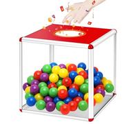 Caja de lotería, caja de lotería transparente de 25 cm, caja de tombola con aleación de aluminio, caja cuadrada de bolas de bola para recaudación de fondos (transparente)