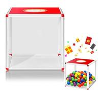 Caja de lotería: caja de tomboola con aleación de aluminio, caja de donación, caja de donaciones acrílicas, urnas, caja recomendada, caja de juegos cuadrada, caja de almacenamiento transparente, caja