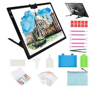 Caja de luz A3, batería inalámbrica LED Light Pad con soporte, recargable, 6 Brightness, Tracing Light Box Pad para 5D Diamond Painting Kits, Artists, Drawing, Sketching, Animación