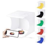 Caja de luz compacta de sobremesa para fotografía, ideal para tomas de producto profesionales.