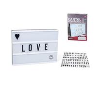 Caja de Luz de cine con 90 Letras, Números, Símbolos, 32x22x4cm,Vintage Cinematic Light Up Box Combinación libre DIY LED Carta Mensaje de la lámpara para la decoración del hoga