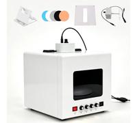 Caja de luz de Estudio Kit Profesional de Caja para fotografía de Joyas | Estudio fotográfico tipo caja de luz Permite colgar o colocar sobre una superficie Base eléctrica de 360°(White+Black,TB20)