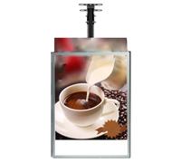 Caja de Luz LED con Marco Desmontable Ultra Delgado, Visualizador Económico Montado en Pared para Cafés y Restaurantes, Cambio de Carteles Fácil con Soporte Telescópico, Cartel Publicitario Comercial