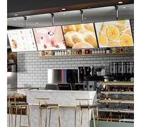 Caja de luz LED para publicidad, marco ultrafino, para carteles, iluminado, para pared, techo, menú, retroiluminado, para cine, comida para llevar, soporte para letreros, negro, rectangular, ligero,