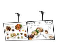 Caja de luz LED para publicidad, marco ultrafino, para carteles, pared, techo, retroiluminado, para menú, cine, comida para llevar, soporte para letreros, negro, rectangular, ligero, de aluminio, 2