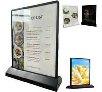 Caja de luz LED recargable A4/A5, soporte plástico para publicidad, señalético de mesa iluminado (A4/A5), soporte de menú, para restaurantes, bares, tiendas(Black,A5)