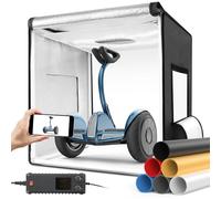 Caja de luz modular para fotografía con 2 paneles LED regulables, kit de tienda de campaña portátil de 80 cm con 6 fondos para joyería de productos, fotografía cosmética