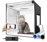 Caja de luz modular para fotografía con 2 paneles LED regulables, kit de tienda de campaña portátil de estudio de tiro de 100 cm con 3 fondos para joyería de productos, fotografía cosmética