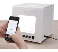 Caja de luz para fotografía de joyería con tocadiscos eléctricos, caja de luz giratoria regulable para escaneo 3D y visualización de video del producto