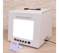 Caja de luz para fotografía, mini estudio fotográfico con 4 luces de relleno, rotación eléctrica de 360°, para filmación de joyas