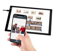 Caja de luz para visor deslizante y negativo, mesa de luz para escanear negativos de película y diapositivas/almohadilla de luz de 4 A, escáner de película ultrafino de retroiluminación de 3 niveles