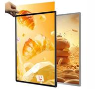 Caja de luz publicitaria LED,marco de exhibición publicitario montado en la pared, exhibición de carteles iluminados de vidrio templado ultrafino,tablero de menú de restaurantes,for restaurantes,bares