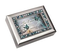 Caja de m sica con joyas en tono plateado cepillado Cottage Garden Never Know How Much You Mean to Me reproduce Wonderful World