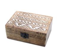 Caja de Madera Blanca - 6x4 Pastillero Diseño Eslavo