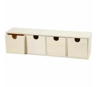 Caja De Madera Con 4 Cajones Para Herramientas 9cm x 35cm Decoración