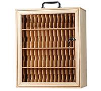 Caja de madera con cerradura para teléfono celular y tabla de bolsillo de 60 ranuras, armario de almacenamiento seguro para la escuela y la oficina, entorno de aprendizaje organizado con soporte para