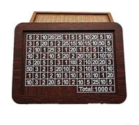 Caja de madera con contador de números y ranuras dobles para monedas y billetes, fomenta el ahorro para viajes, compras y fondos (1000 marrón oscuro)