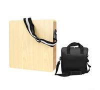 Caja de madera con cuerdas ajustables, instrumento de percusión portátil para viajes, práctica de banda de actuación callejera, incluye bolsa de transporte y correa (cajón + bolsa)