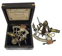 Caja de Madera de latón Sextant Instrumento de navegación J. Scott London 1753 Sextant Navigation Marine Telescope Sextant Gift Item