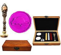 Caja de madera de lujo con diseño de rata roja de latón y pavo real invitaciones de boda tarjetas de regalo de papel sellos de cera sello personalizado sello de cera para derretir y cuchara de madera