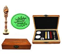 Caja de madera de lujo con diseño pavo real metal rosa dorado rosa para invitaciones boda papel regalo personalizado sello de cera para sellar el sello de cera para derretir cuchara madera kit regalo