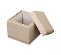 Caja de madera de pino de acabado suave con interior forrado para proyectos de decoración de bricolaje y almacenamiento práctico de fichas de recuerdos o suministros para eventos (S)