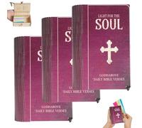 Caja De Madera Hecha A Mano con Versículos Bíblicos Diarios, 150 Tarjetas con Versículos Bíblicos Caja Y Frasco De Madera, Ánimo Positivo Diario, Oración Cristiana, Regalo Inspirador(3pcs)