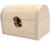 Caja de madera lisa sin pintar con una tapa con bisagras que se puede utilizar como un joyero para manualidades, cofre del tesoro para almacenamiento, estilo D (estilo A)