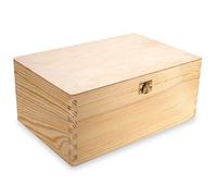 Caja de madera natural con tapa, , 30 x 20 x 13,5 cm, caja de recuerdos, regalo