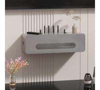 Caja de madera oculta con WiFi y armario Ma, estante de cable para el hogar y la oficina, nizer de regleta de alimentación, gris, 27.6 x 7.9 x 7.9 pulgadas