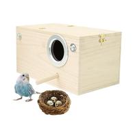 Caja de Madera para Loros - Casa de cría de 20 cm, Refugio Resistente para Jaula de pájaros, Soporte de Perca Natural, espaciosas Cajas para Pinza, cacatúa, Conure, cría, Espacio Seguro para