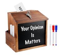 Caja de Madera para Propuestas y Donaciones con Cerradura - Urna de Votación, Comentarios y Boletas Votativas