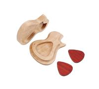 Caja de madera para púas de guitarra, portapúas de guitarra portátil, estuche de almacenamiento con púa de guitarra para guitarristas principiantes
