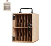 Caja de madera para teléfono celular montada en la pared con cerradura y asa, 12/24/36/48/60 ranuras, agujero de carga integrado, para aula, oficina, gimnasio y uso escolar