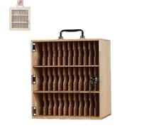 Caja de madera para teléfono celular montada en la pared con cerradura y asa, 12/24/36/48/60 ranuras, agujero de carga integrado, para aula, oficina, gimnasio y uso escolar