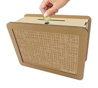 Caja de madera reutilizable para dinero en efectivo, desafío de ahorro de dinero con números y contador, divertido desafío de ahorro de madera para adultos y niños con objetivos de ahorro