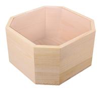 Caja de Madera Transparente Ventana, para Flores y Obsequio | Pino y Pvc, Forma Octogonal, Color Caqui, Uso en Fiesta y Cumpleaños, Acceso Fácil