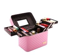 Caja de maquillaje Bolso de lavado cosmético de gran capacidad de lady profesional Caja de almacenamiento de múltiples capas Caja de almacenamiento portátil Caja cosmética Caja de maquillaje profesion